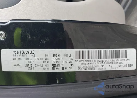 2016 Chrysler Town & Country Touring from USA, damaged, VIN 2C4RC1BG6GR294681